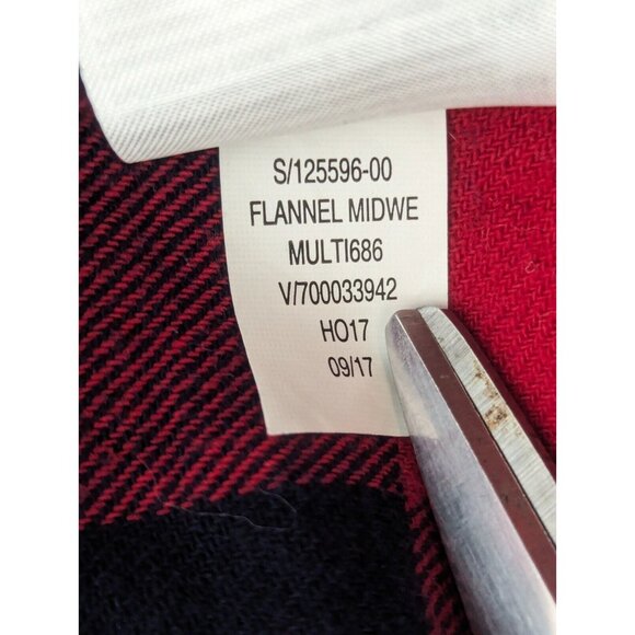 Vintage GAP Black Watch Tartan Plaid Men's Patchwork Flannel Work Over Shirt S - Picture 8 of 9